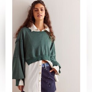 Free people Cropped Camden sweatshirt